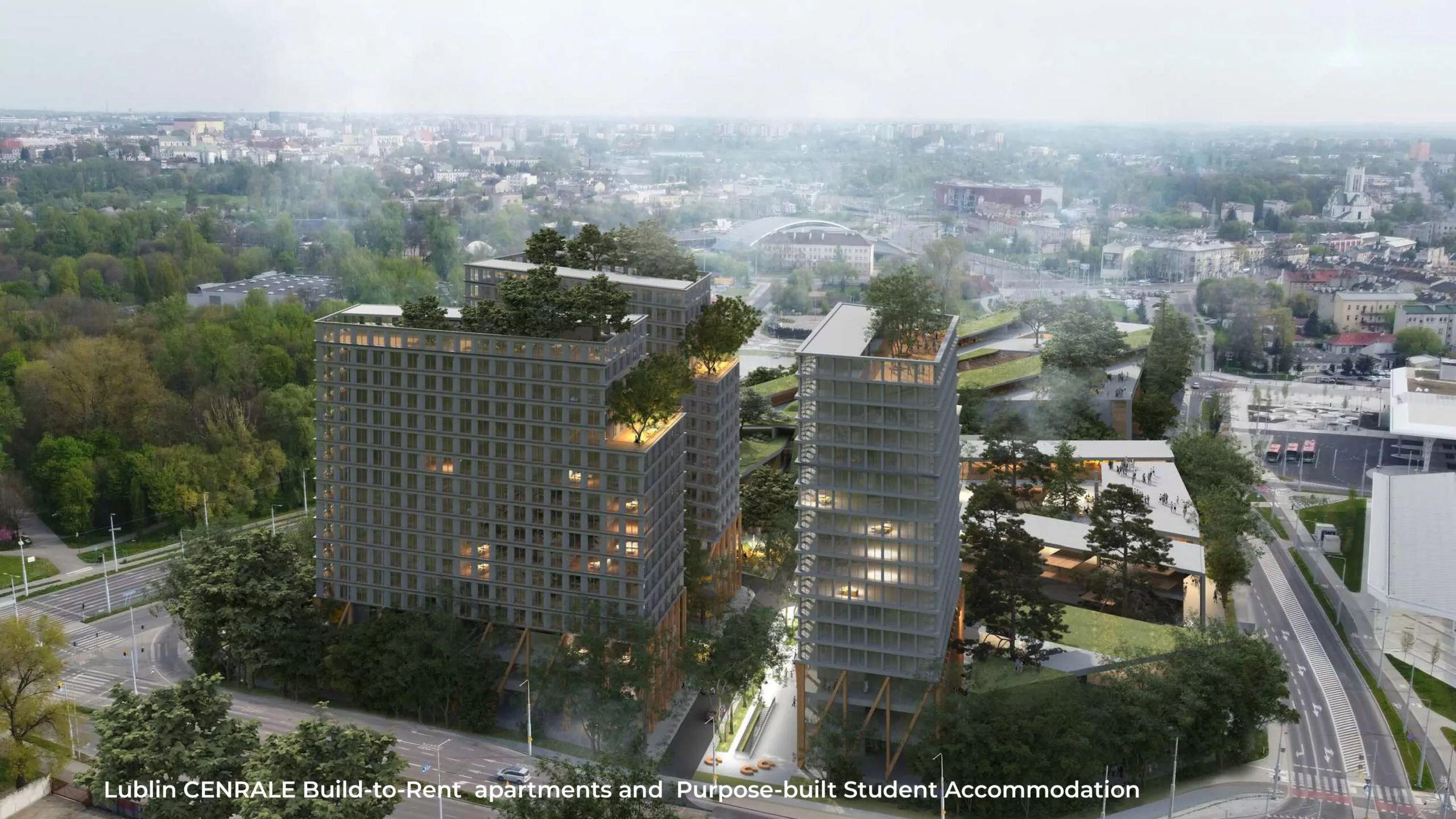 The picture portrays Lublin Centrale Built to Rent apartments