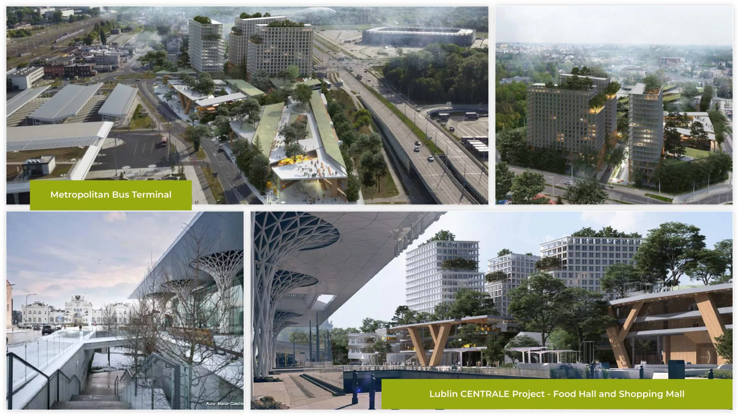 The picture portrays the visualisation of Lublin Centrale project - Fodd Hall and Shopping Mall