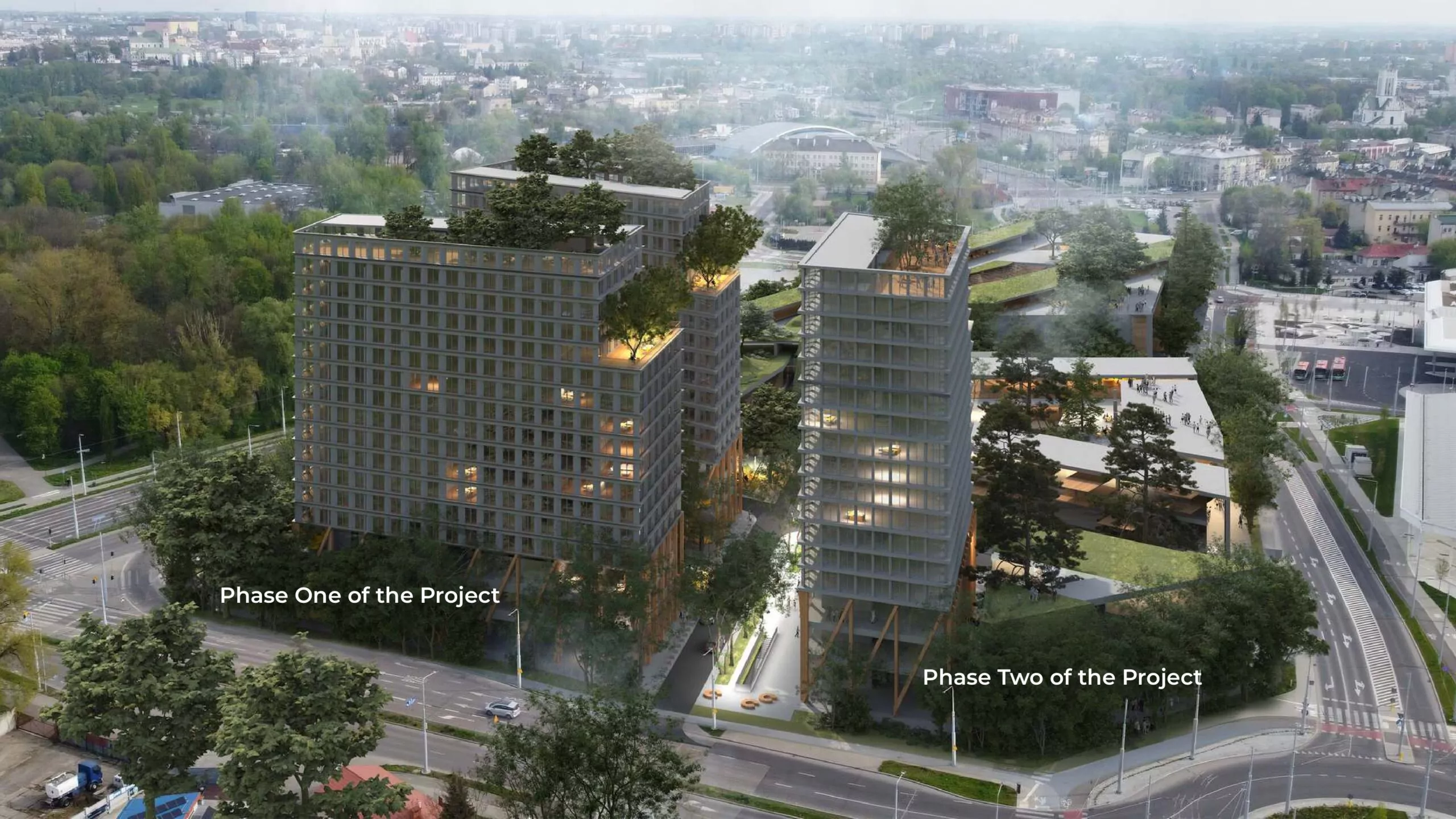The photo shows the position of tho phases of the project